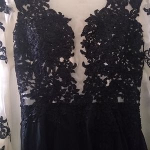 Black & sheer lace dress